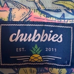 Rare Chubbies Dinosaur short sleeve Men’s 1/4 button down shirt. NWOT Large Mint